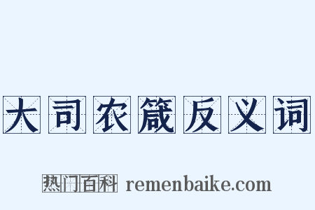 大司农箴反义词是什么意思的图片